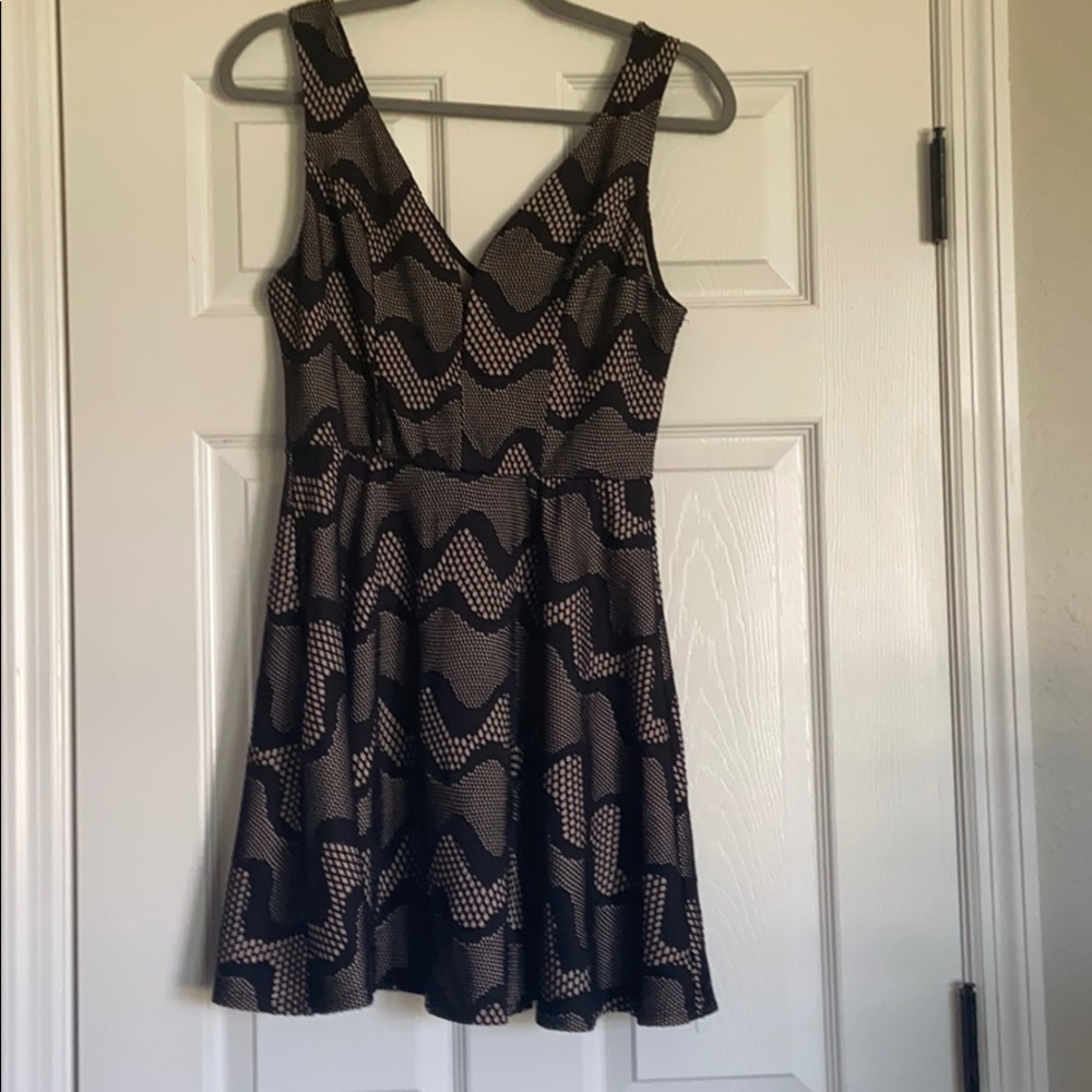 Women’s black tan and mesh dress